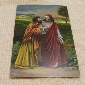 Religious Art Print with Red and Yellow Robes